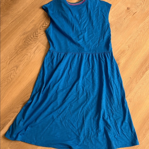BODEN Chloe Embroidered Short Dress size 12 long blue lightweight spring summer - Picture 7 of 9